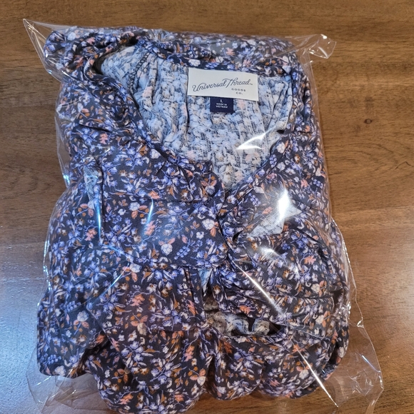 Universal Thread women's dress size Large maxi long sleeve floral ruffle collar - Picture 8 of 8